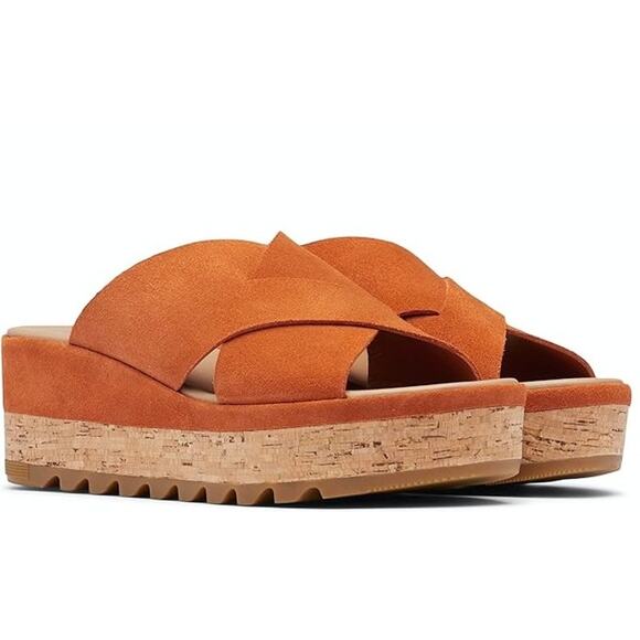 NWOB Sorel Women's Cameron Flatform Mule Sandals Desert Sun US 7 - Picture 9 of 16